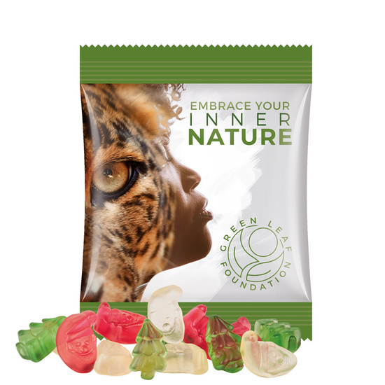 Minitüte, 15 g, Folie weiß, Trolli Weihnachtsmischung