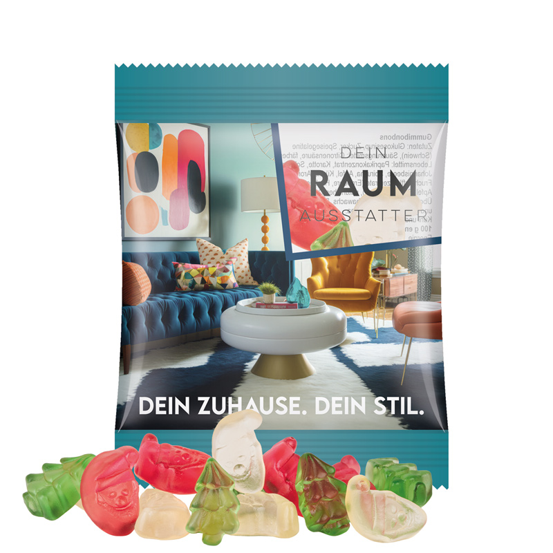 Minitüte, 15 g, Folie transparent, Trolli Weihnachtsmischung