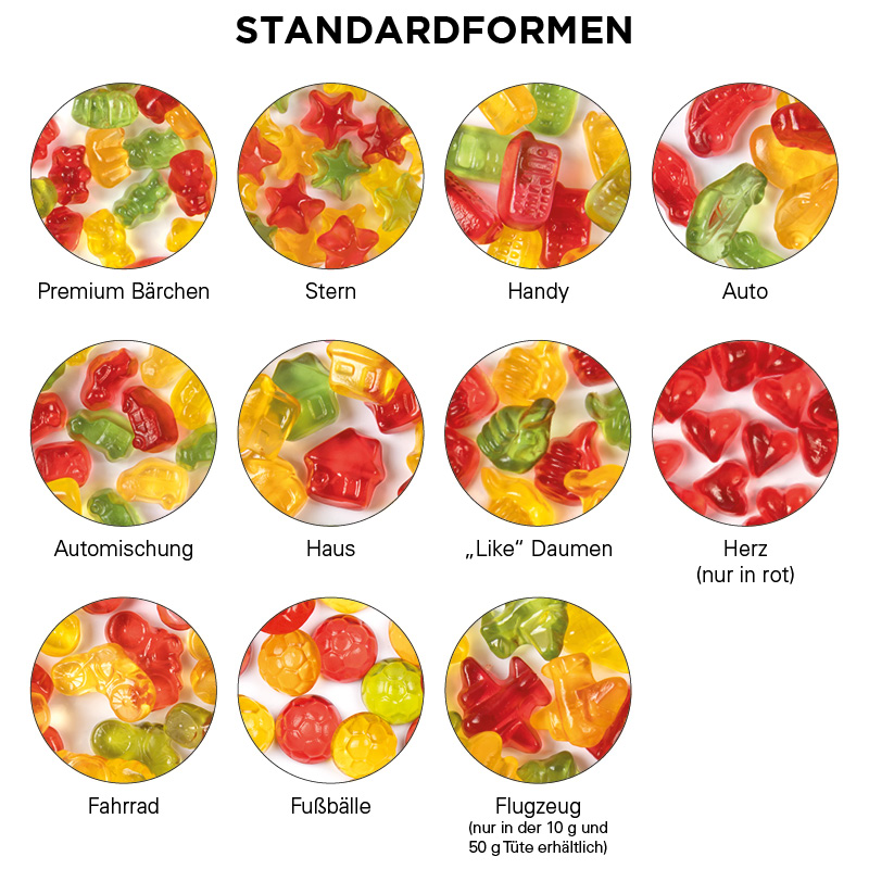 Minitüte, 15 g, Papierfolie weiß, Trolli Weihnachtsmischung