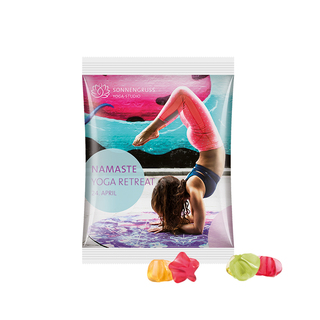 Maxitüte, Folie weiß, Trolli Fruchtgummi Sterne