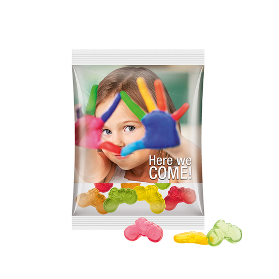 Maxitüte, Folie transparent, Trolli Fruchtgummi Fahrrad