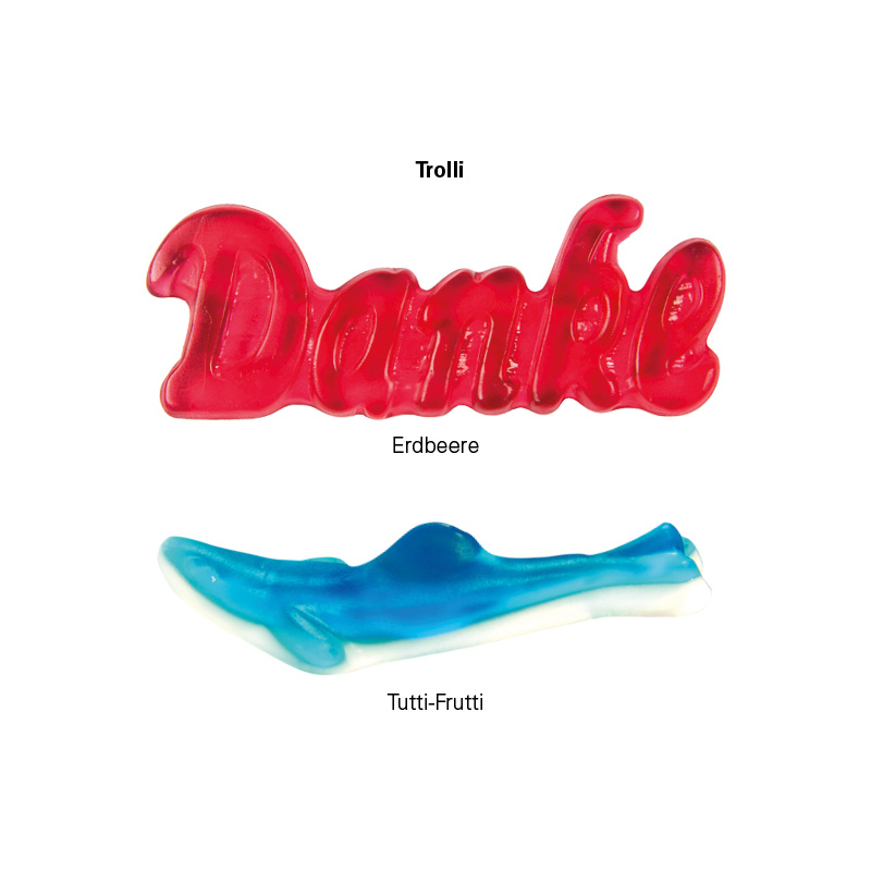Trolli Fruchtgummi "Danke", Folie weiß