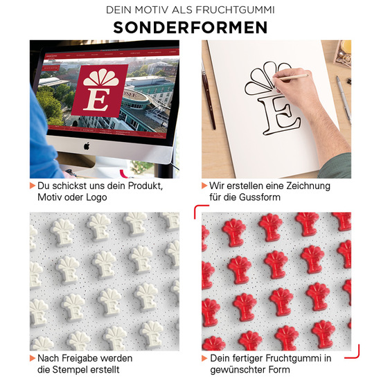 Minitüte Sonderform, 10 g, recyclingfähiges Papier, weiß, Fruchtgummi , 10 % Fruchtsaftanteil