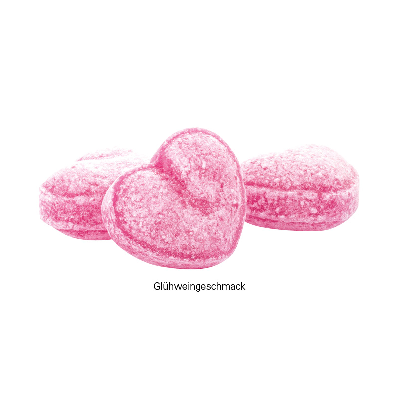 Papierdose Eco Midi mit kandierten Glühweinherzen-Bonbons