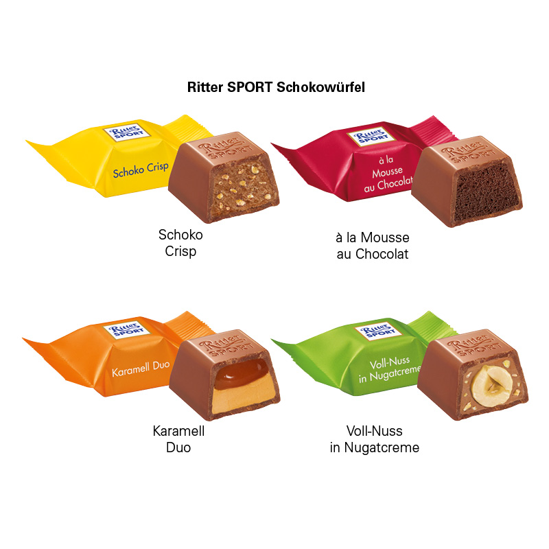 Kleines Präsent, Ritter SPORT Schokowürfel Karamell Dou