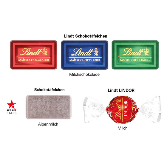 Geschenkbox Mini Tanne, Lindt LINDOR Milchkugel