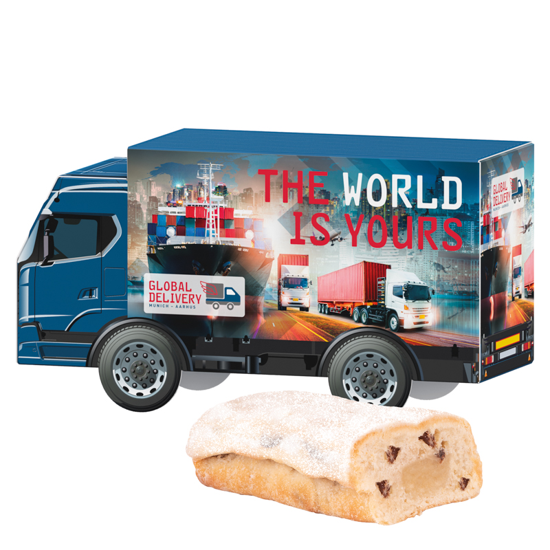 3D-Präsent LKW, Mini Christstollen