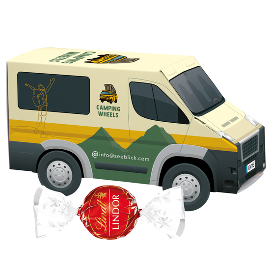 3D-Präsent Transporter, Lindt LINDOR Milchkugeln