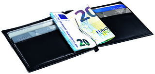 Kompaktes RFID Leder-Etui mit Geldscheinklammer und Kartenfächern
