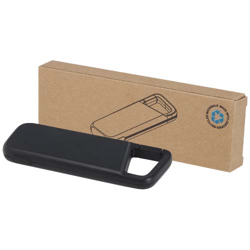 Alkes 12 W 5.000 mAh wasserfeste Powerbank aus recyceltem Kunststoff mit Karabinerhaken