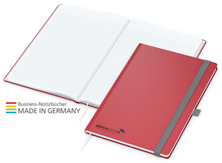 Notizbuch Vision-Book White Bestseller A4, rot inkl. Prägung schwarz-glänzend
