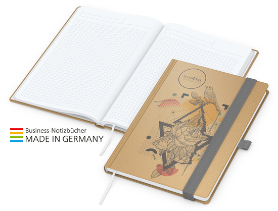 Match-Book White Bestseller A4 Natura braun-individuell, silbergrau