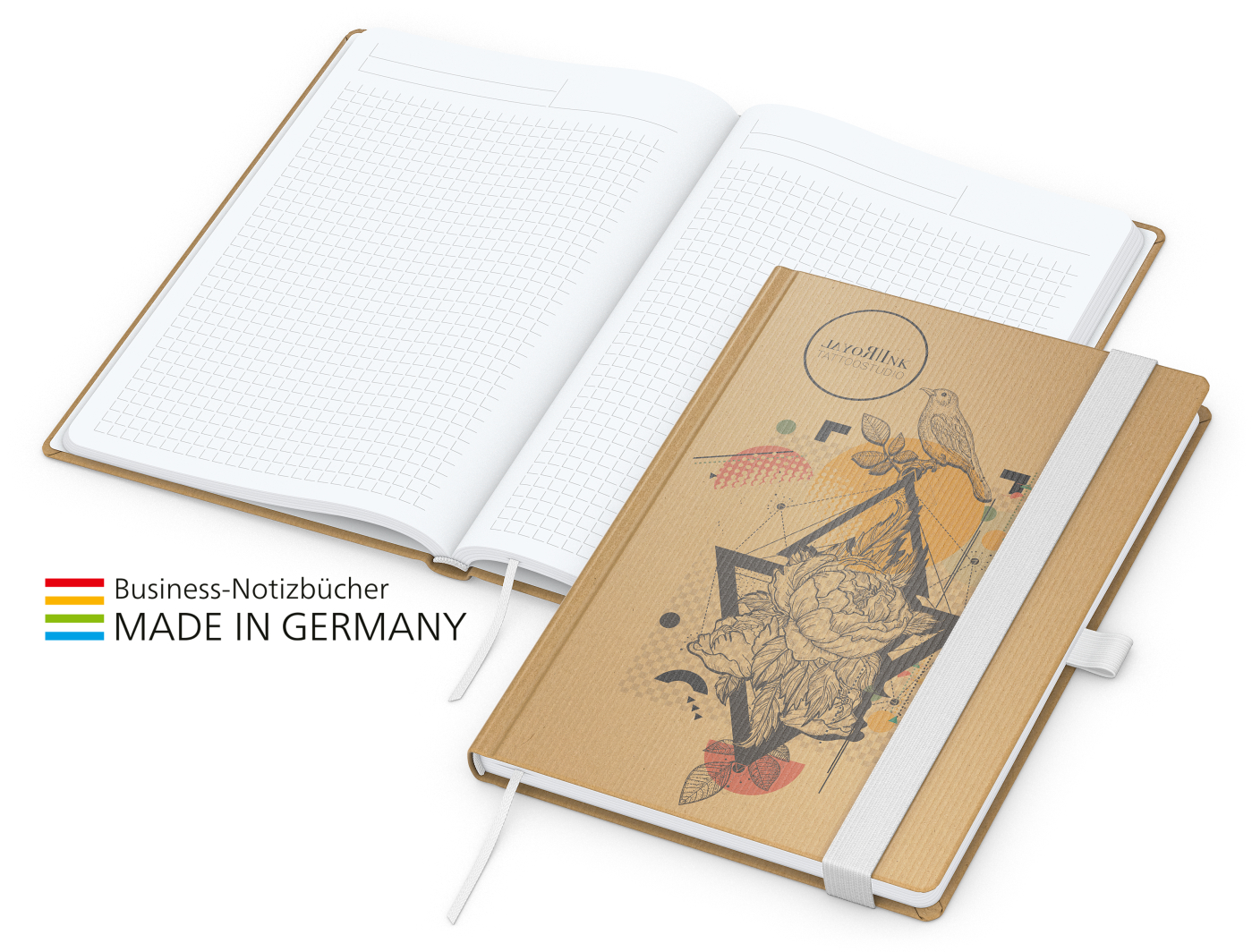Match-Book White Bestseller A4 Natura braun-individuell, weiß