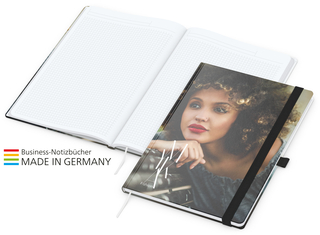 Notizbuch Match-Book White Bestseller A4 Cover-Star gloss-individuell, schwarz