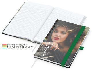 Match-Book White Bestseller A5 Cover-Star matt-individuell, grün