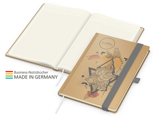 Notizbuch Match-Book Creme Bestseller Natura braun-individuell  A5, silbergrau