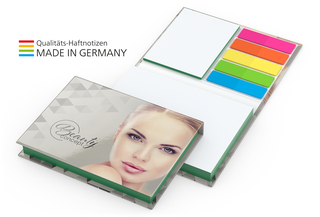 Prag White Bestseller Bookcover gloss-individuell, Farbschnitt grün