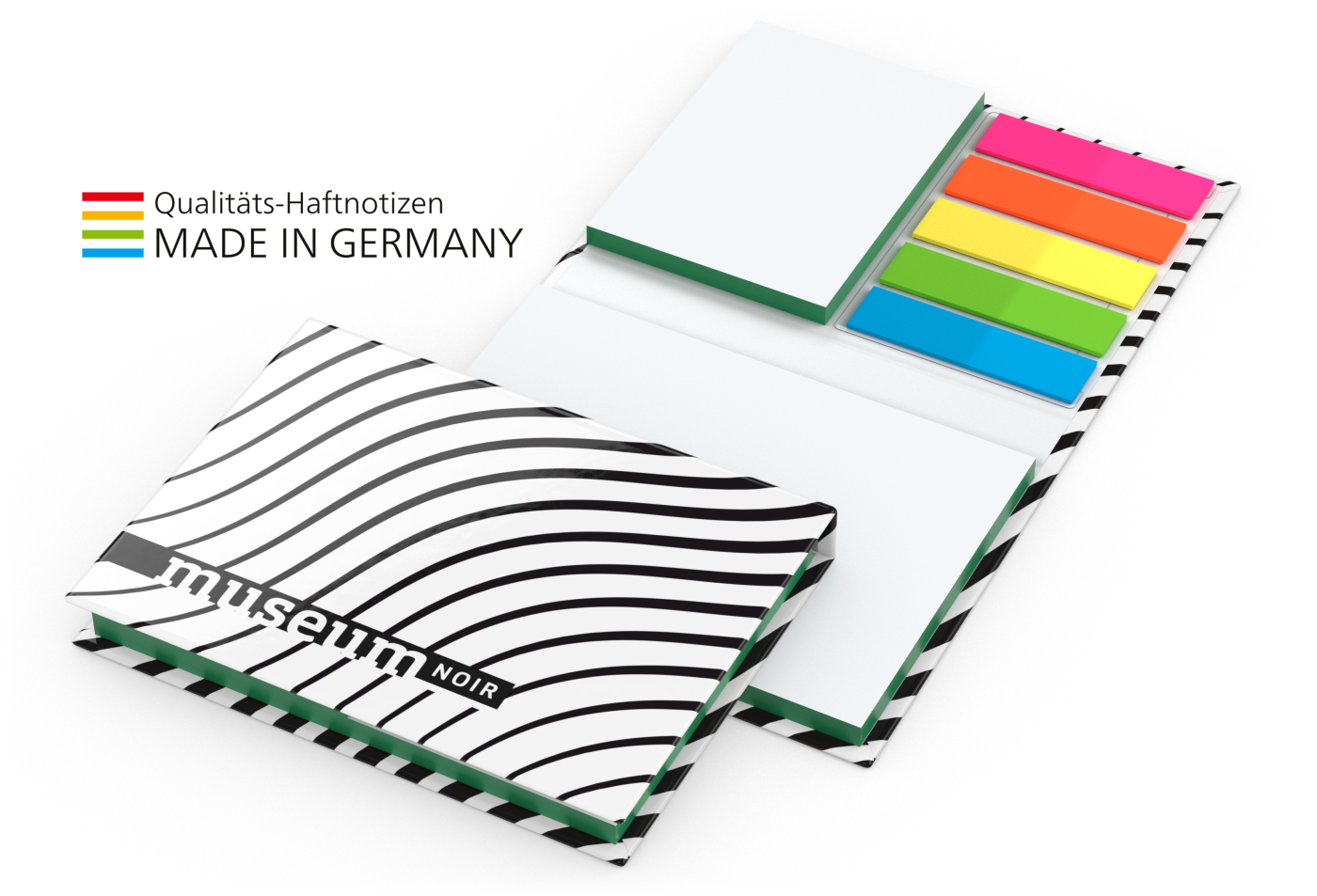 Kombi-Set Budapest White Bestseller Bookcover matt-individuell, Farbschnitt grün