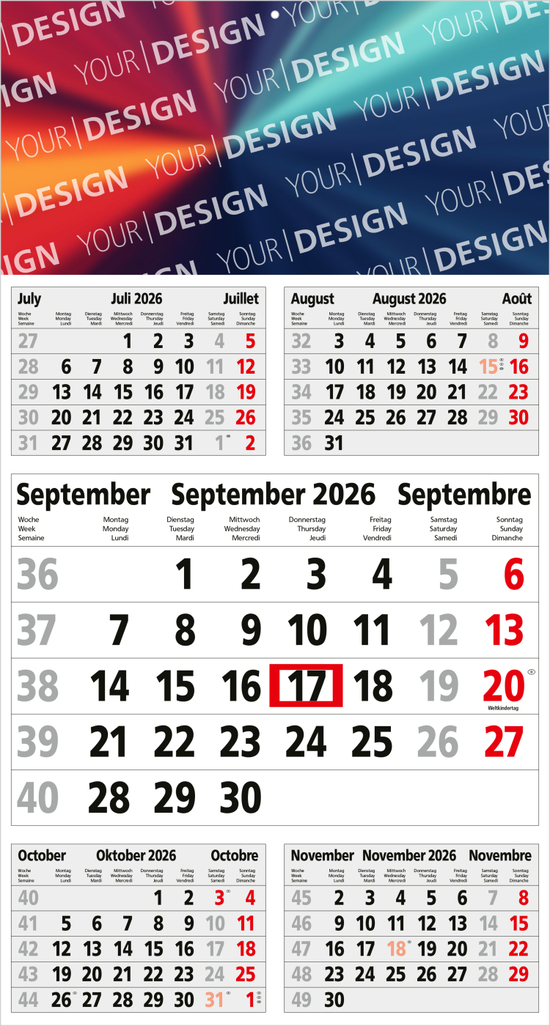 5-Monatskalender Budget 5 Bestseller (Einblatt)