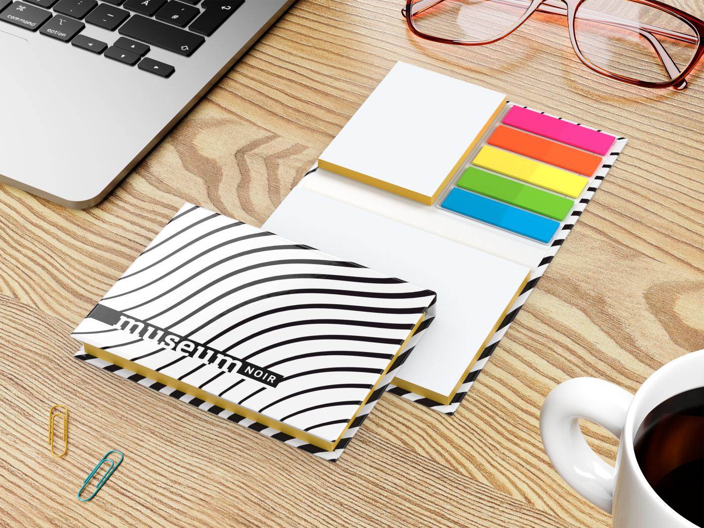 Haftnotiz-Set Budapest Bookcover White Bestseller, matt-individuell, Farbschnitt gelb