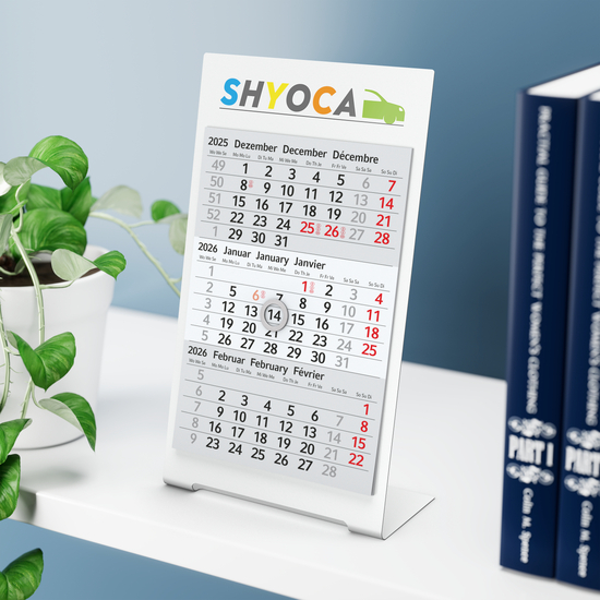 Tischkalender Desktop 3 Color Bestseller, 1 Jahr, weiß