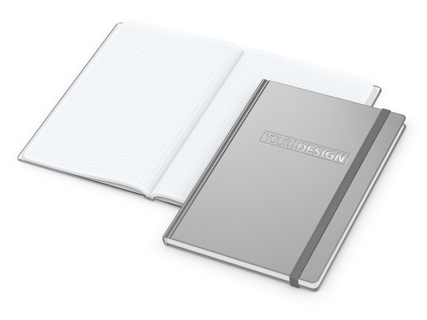 Notizbuch Easy-Book Comfort Bestseller, Large, silber inkl. Silberprägung