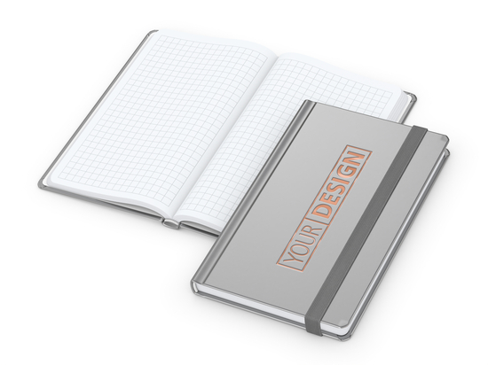 Notizbuch Easy-Book Comfort Bestseller, Pocket, silber inkl. Kupferprägung