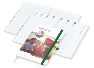 Wochenplaner Match-Hybrid White Bestseller, A4, Cover-Star matt, grün