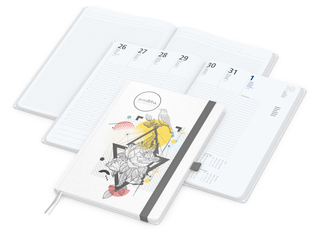 Wochenplaner Match-Hybrid White Bestseller, A4, Natura individuell, silbergrau
