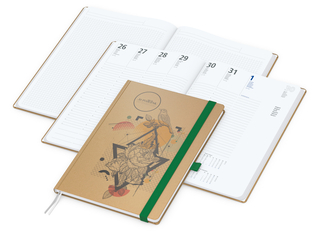 Wochenplaner Match-Hybrid White Bestseller, A4, Natura braun-individuell, grün