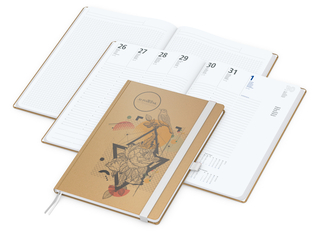 Wochenplaner Match-Hybrid White Bestseller, A4, Natura braun-individuell, weiß