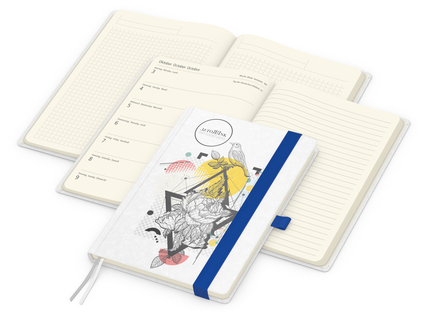 Wochenplaner Match-Hybrid Creme Bestseller, Natura individuell, mittelblau