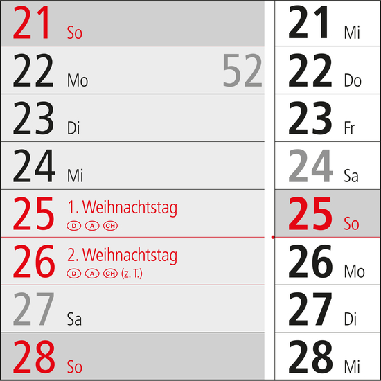 3-Monatskalender Spectrum 3 Bestseller (Einblatt)