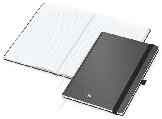Notizbuch Vision-Book White Bestseller, A4, anthrazit inkl. Goldprägung