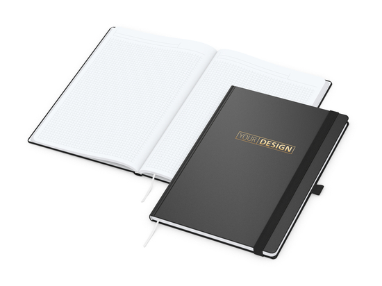 Notizbuch Vision-Book White Bestseller, A4, schwarz inkl. Goldprägung