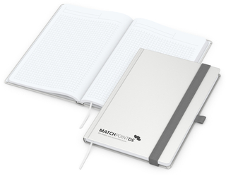 Notizbuch Vision-Book White Bestseller, A5, weiß inkl. Prägung schwarz-glänzend
