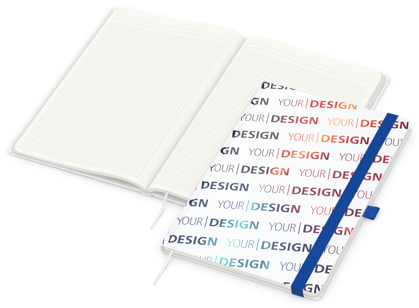 Notizbuch Match-Book, A4, Cover-Star Recycling-Matt, mittelblau