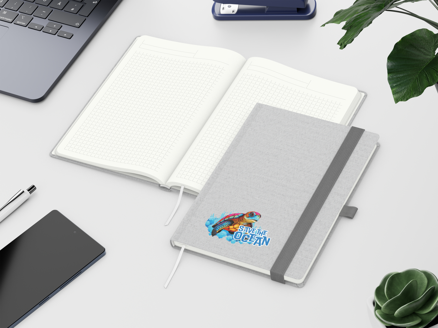 Notizbuch Ocean-Book Recycling, hellgrau