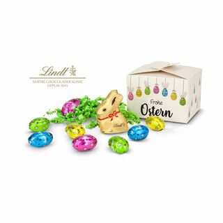 Geschenkartikel: Buntes Lindt Osternest - auch in individueller Pralinenschachtel 2K1669