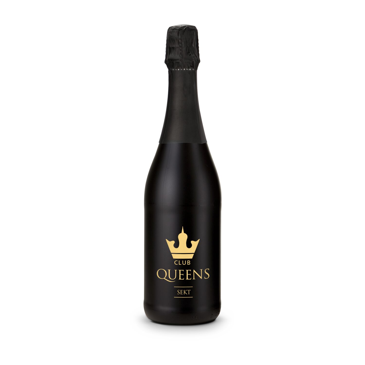 Sekt Cuvée - Flasche schwarz - Kapselfarbe Schwarz, 0,75 l 2K1904d