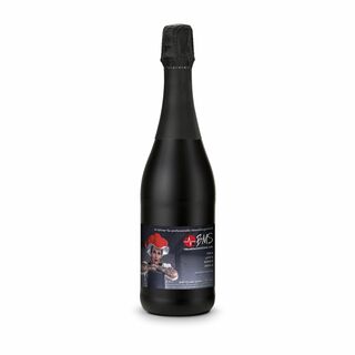 Sekt Cuvée - Flasche schwarz - Kapselfarbe Schwarz, 0,75 l 2K1904d