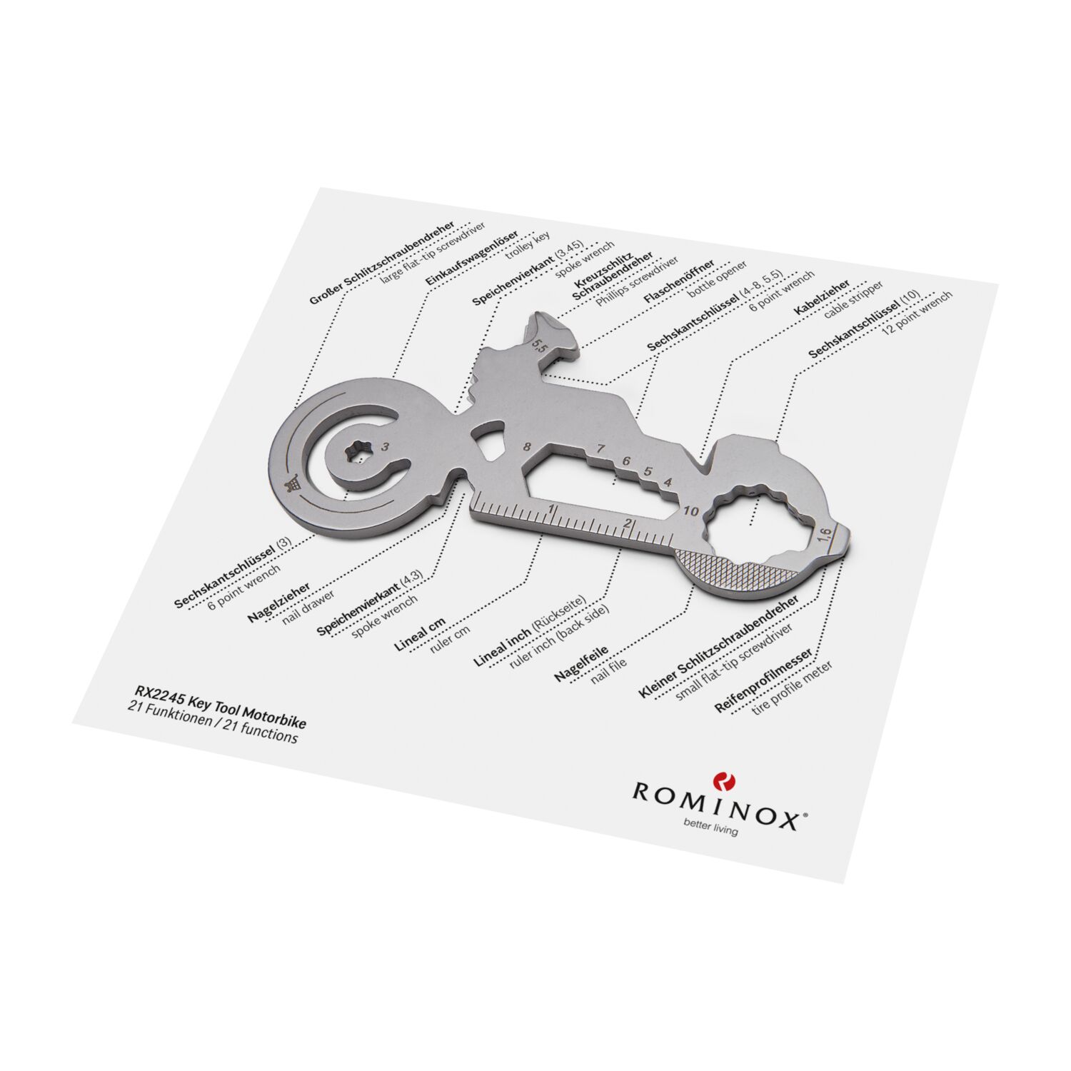 ROMINOX® Key Tool Motorbike (21 Funktionen) Werkzeug 2K2101d
