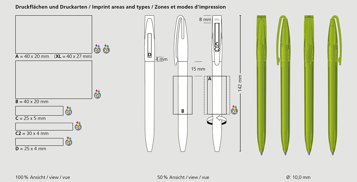 Klio-Eterna - Cobra transparent - Drehkugelschreiber