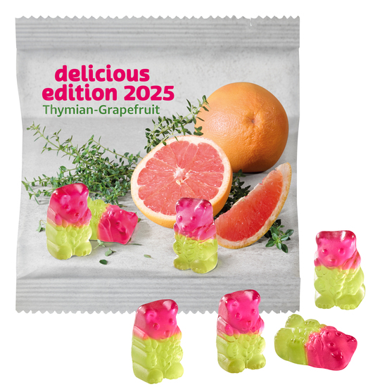 Vegane Thymian-Grapefruit Bärchen im konventionellen Tütchen