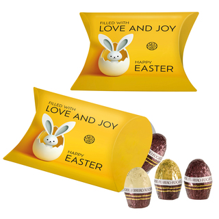 Promo-Kissenverpackung mit Ferrero Rocher Eiern