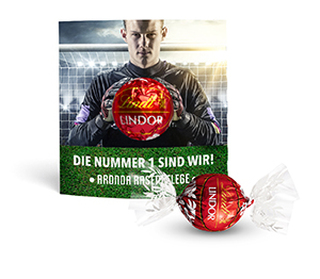 Lindt Lindor Kugel in Werbekartonage 15,7 g Milchschokolade Quadratform