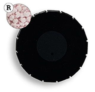Super Mini Clic Clac Box 12 g Erdbeerdragees Herzform schwarz-matt