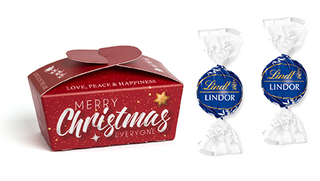 Lindt Lindor X-Mas Ballotin 30 g Schokolade feinherb (Blau)