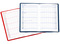 Taschenkalender "Status" im Format 9,5 x 16 cm, Kalendarium Grau/Rot, 32 Seiten gebunden + 16 Seiten ABC-Heft, eingesteckt in PVC-Hülle schwarz