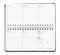 Taschenkalender "Horizontal" im Format 17 x 8 cm, deutsches Kalendarium Grau/Blau, 144 Seiten, Wire-O-Bindung, Eckenperforation, Deckelpaar Slinky mittelblau
